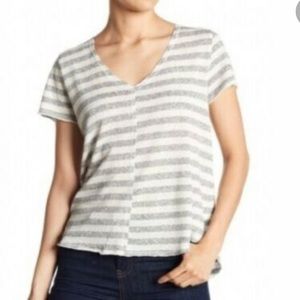 Project Social T striped white gray wearever tee size XS
